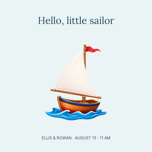 Square post size of Hello Little Sailor