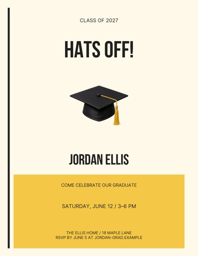 Letter flyer size of Hats Off Jordan