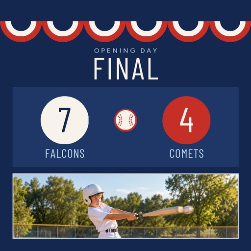 Score post size of Little League Opening Day