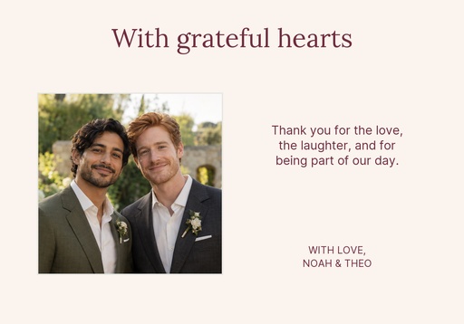Thank-you card size of The Garden Chapter