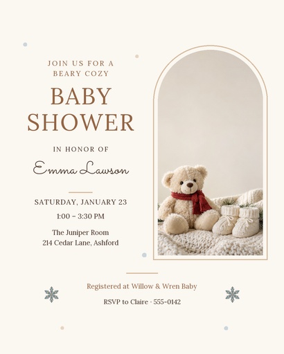 Portrait post size of Beary Cozy Baby Shower