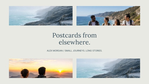 YouTube banner size of Postcards from Elsewhere