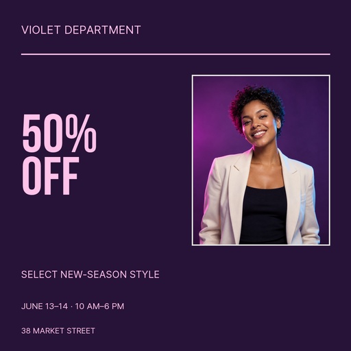 Square post size of Violet Department