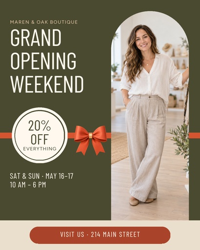 Portrait post size of Our Grand Opening Weekend