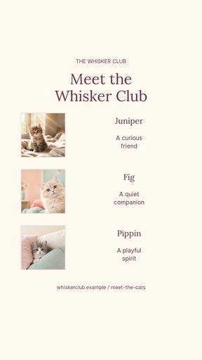 Story opener size of Meet the Whisker Club