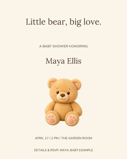 Portrait post size of Little Bear Welcome