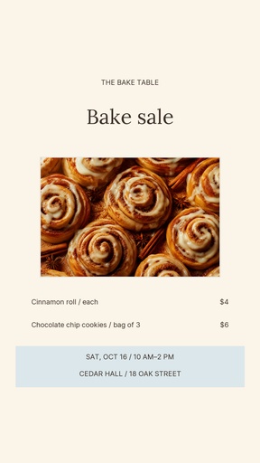 Story opener size of The Bake Table