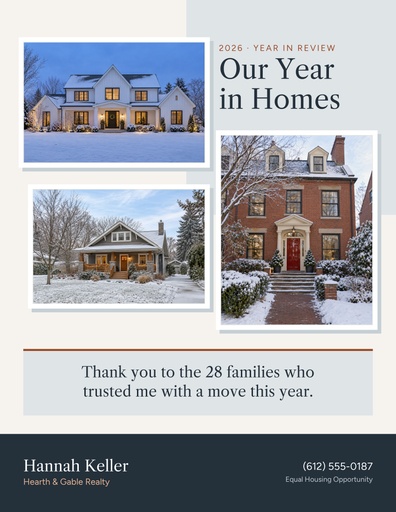 Letter flyer size of Our Year in Homes