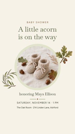 Story opener size of Little Acorn Baby Shower