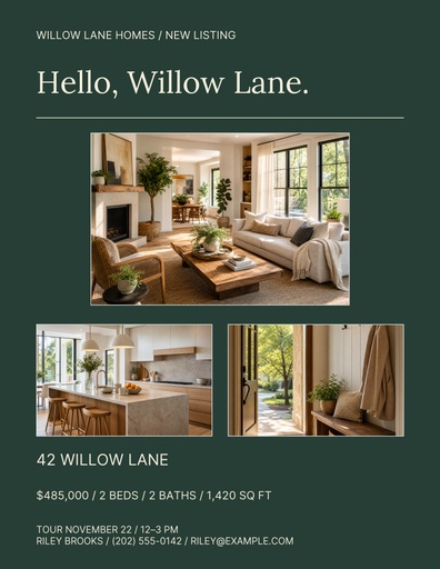 Letter flyer size of The Willow Lane Bungalow