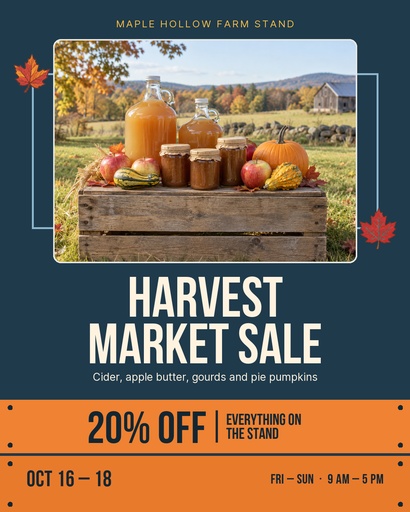 Portrait post size of The Harvest Market Sale