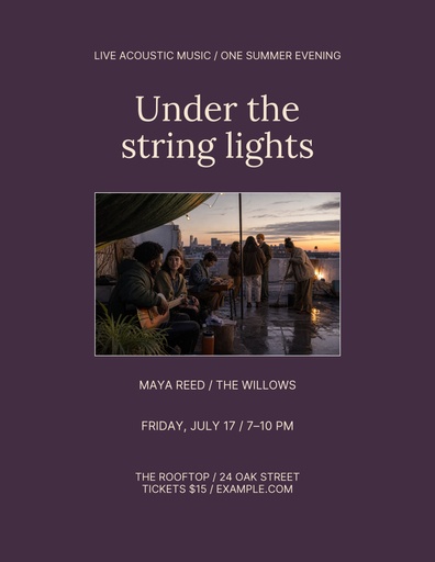 Letter flyer size of Under the String Lights