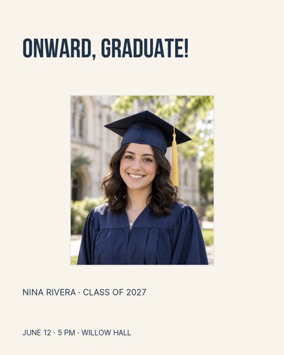 Portrait post size of Onward Graduate