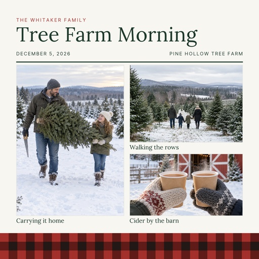 Square collage size of Our Tree Farm Morning