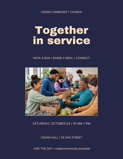 Letter flyer size of Together in Service