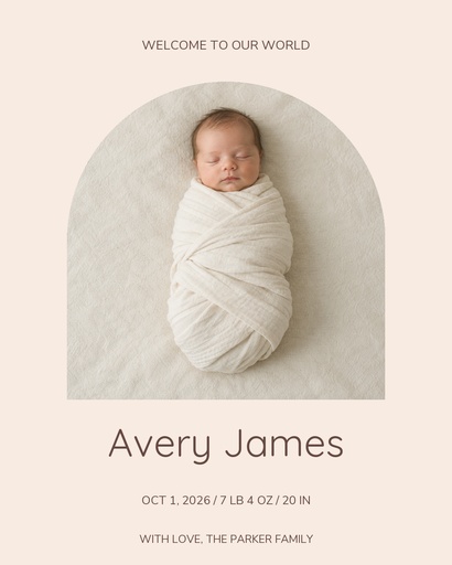 Portrait post size of Welcome, Little Avery