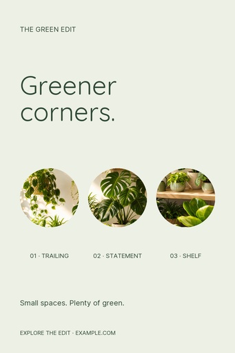 Pinterest pin size of Greener Corners