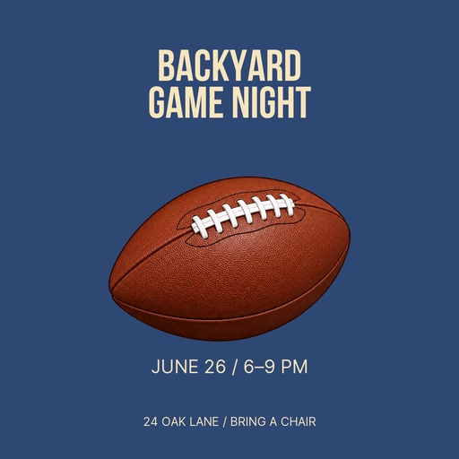 Square post size of Backyard Game Night