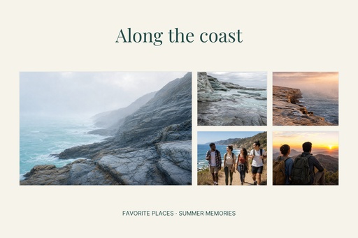 Landscape photo collage size of Along the Coast