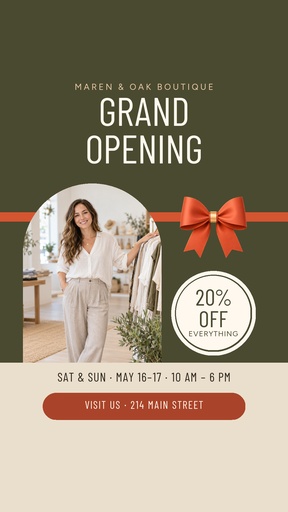 Story opener size of Our Grand Opening Weekend