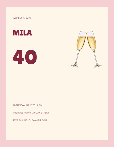 Letter flyer size of A Toast to You
