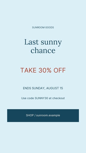 Story call to action size of The Sunny Sale