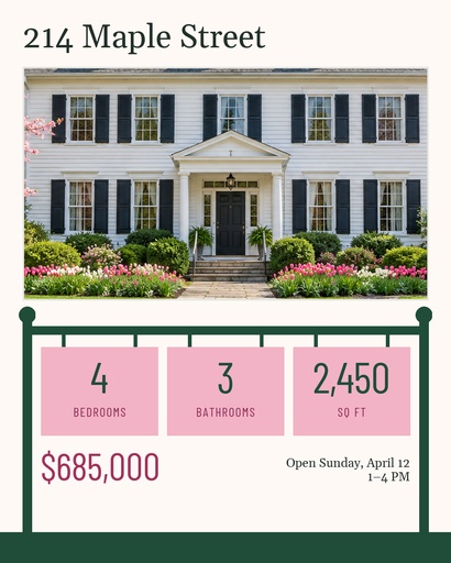 Spring Open House on Maple Street Story Opener Template - Design Templates