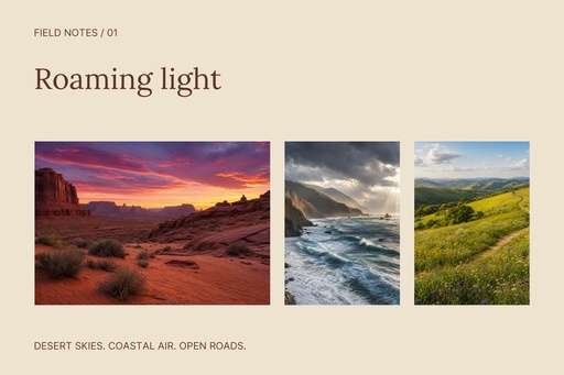 Landscape collage size of Roaming Light