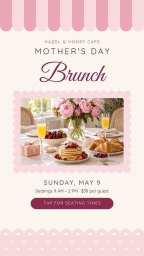 Story opener size of Brunch Seats for Mom