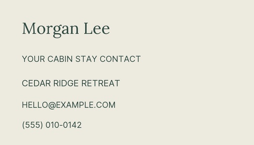 Agent contact card size of The Cedar Ridge Retreat