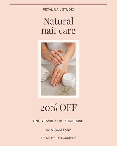 Petal Nail Studio Nail Appointment Card Template - Design Templates