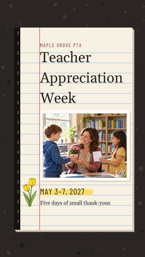 Story opener size of Teacher Appreciation Week