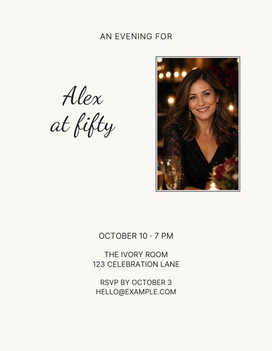 Letter flyer size of After Hours Fifty