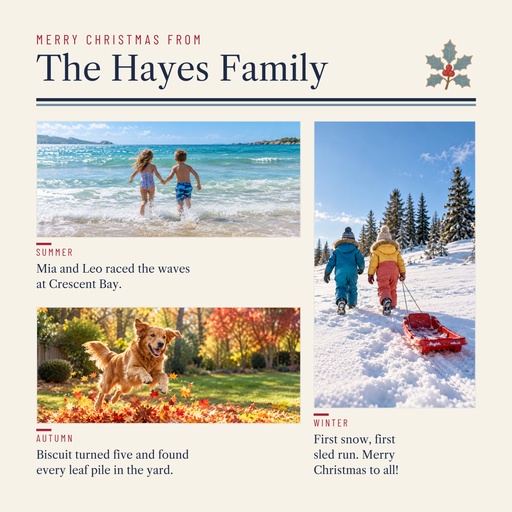 Square collage size of Our Family Christmas Letter