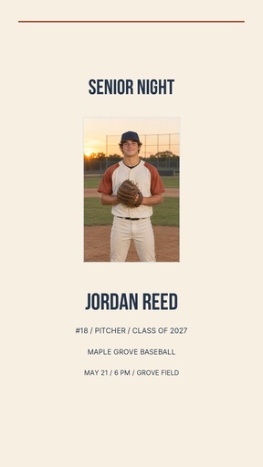 Story opener size of One Last Inning Senior Night