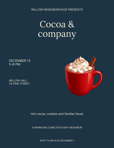 Letter flyer size of Cocoa and Company