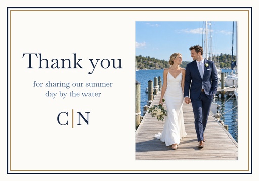Thank-you card size of Summer by the Harbor Wedding