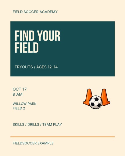 Portrait post size of Find Your Field Soccer