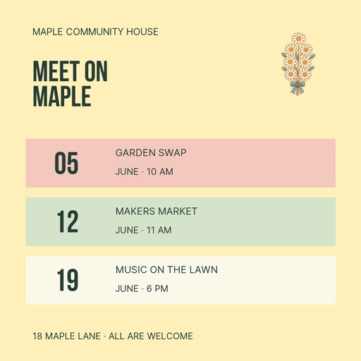 Square post size of Meet on Maple