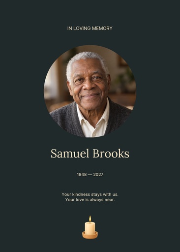Remembrance card size of Forever Remembered