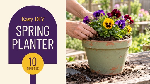 YouTube thumbnail size of Easy Spring Planter in 10 Minutes