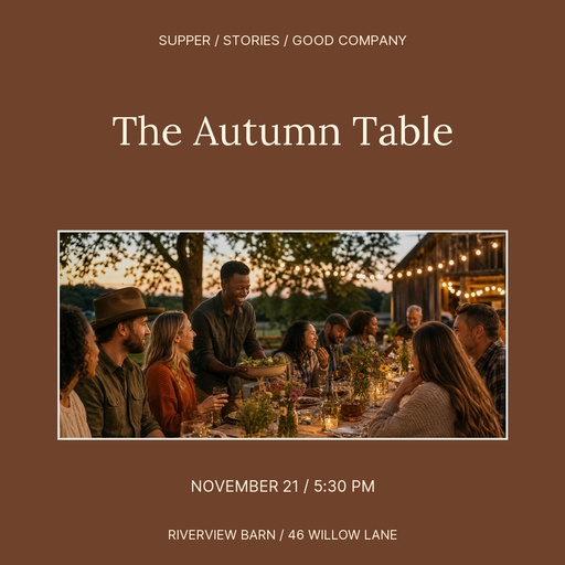 Square post size of The Autumn Table