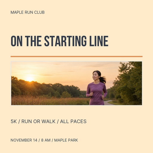 Square post size of On the Starting Line