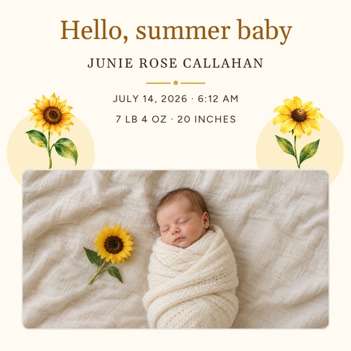 Square post size of Hello, Summer Baby