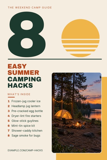 Pinterest pin size of 8 Easy Summer Camping Hacks