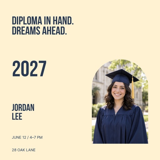 Square post size of Diploma in Hand