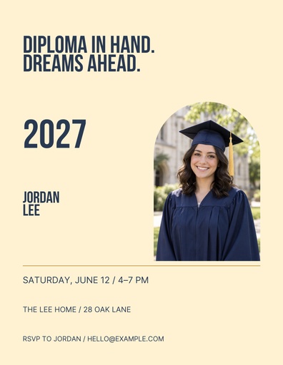 Letter flyer size of Diploma in Hand