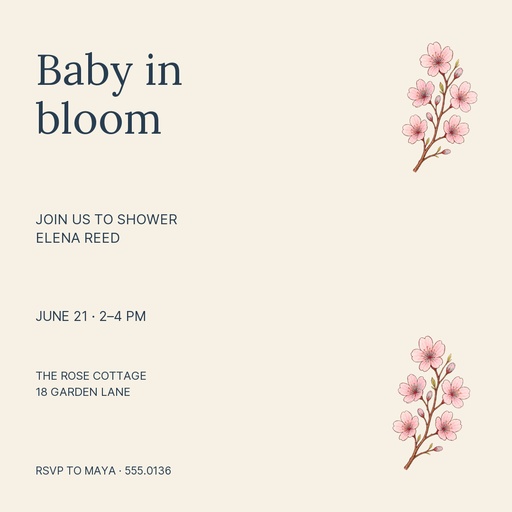 Square post size of Baby Love in Bloom