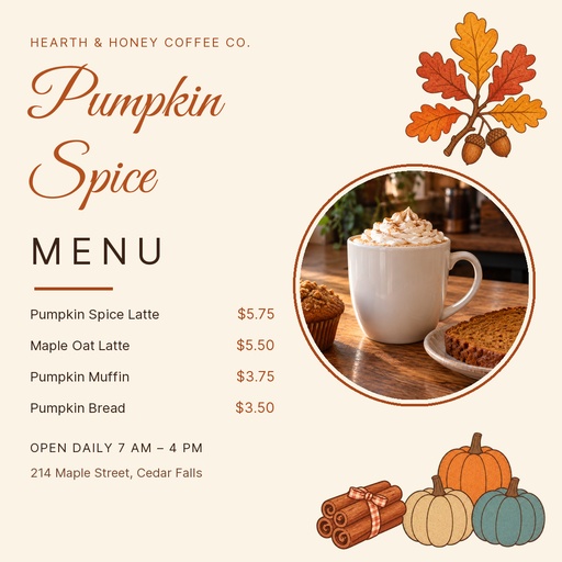 The Pumpkin Spice Menu Story Opener Template - Design Templates