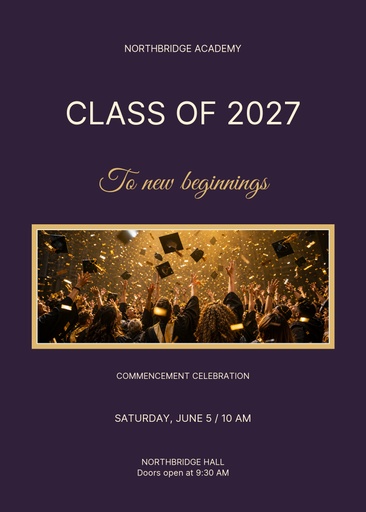5 × 7 invitation size of The Next Chapter